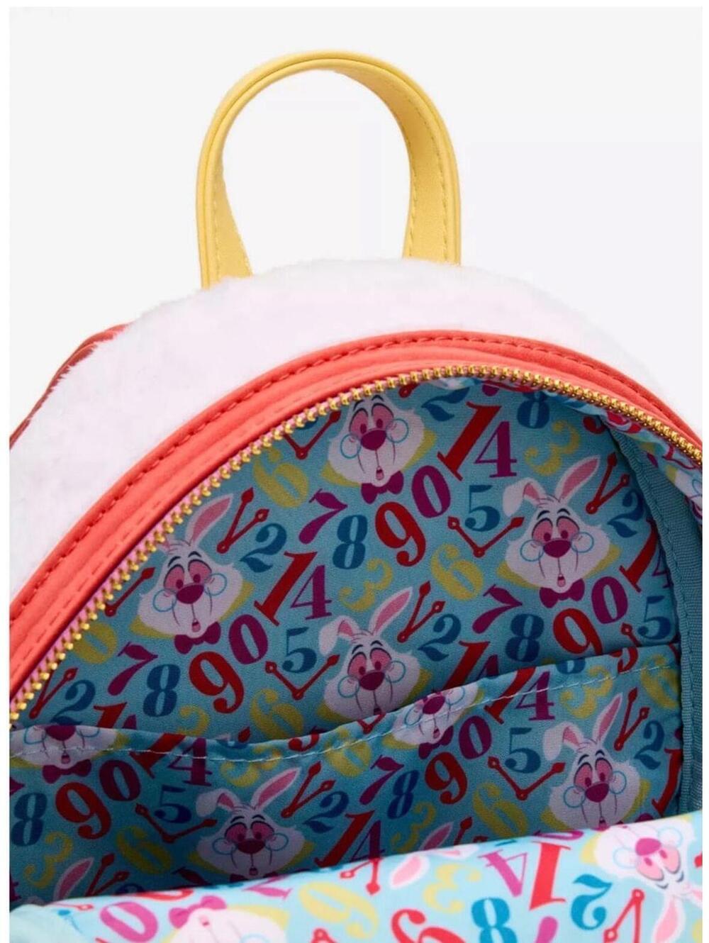 Loungefly Disney AIW White Rabbit Fuzzy Mini Backpack - Picture 4 of 5
